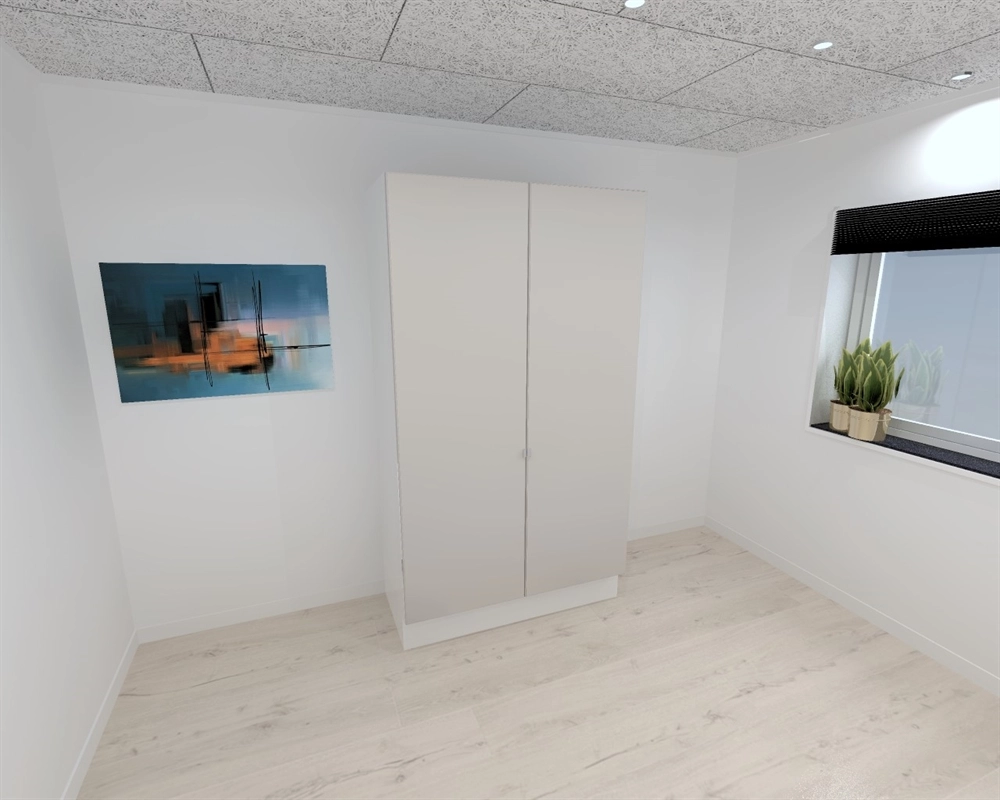 Kitchn Garderobeskap med 2 dører i grå 120 cm fra Kitchn med Phoenix Cashmere front